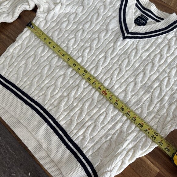 ABERCROMBIE & FITCH Cable knit Oversized Varsity Prep Sweater Women’s XL Tennis - Picture 11 of 13